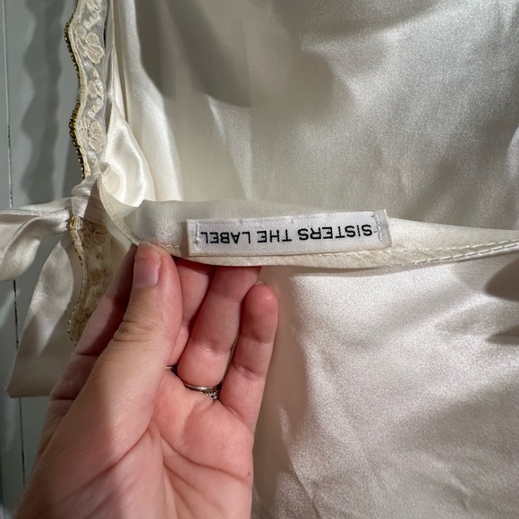 Sister The Label Satin Slip Dresswith full rhinestone straps and bows - Picture 7 of 9